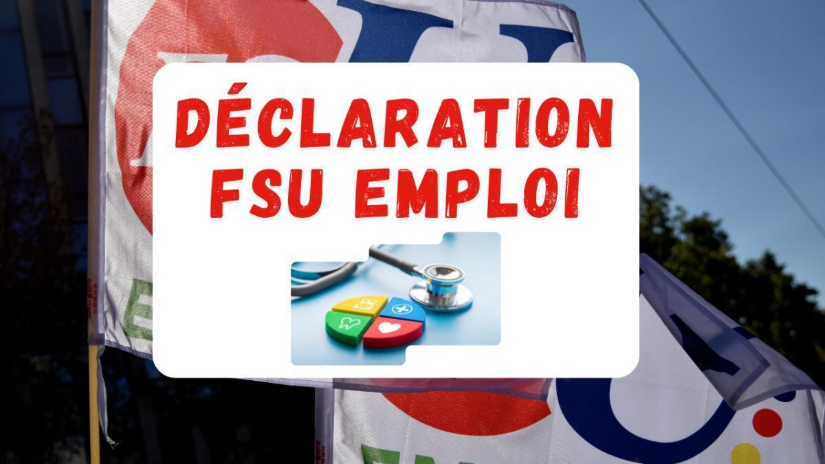 Protection sociale : déclaration préalable de la FSU Emploi Protection sociale : déclaration préalable de la FSU Emploi