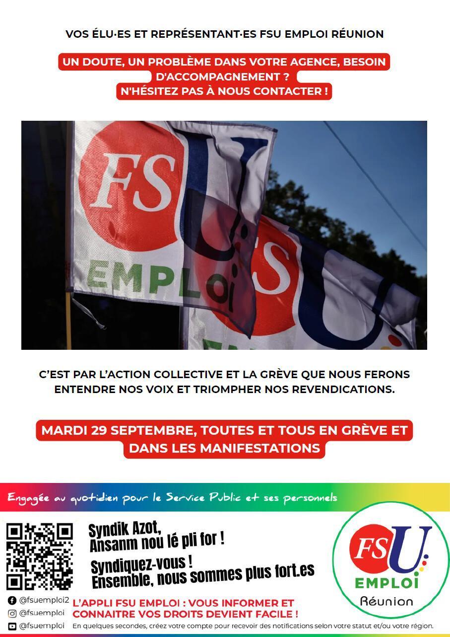 Les RP FSU Emploi Réunion à vos côtés. Septembre 2026