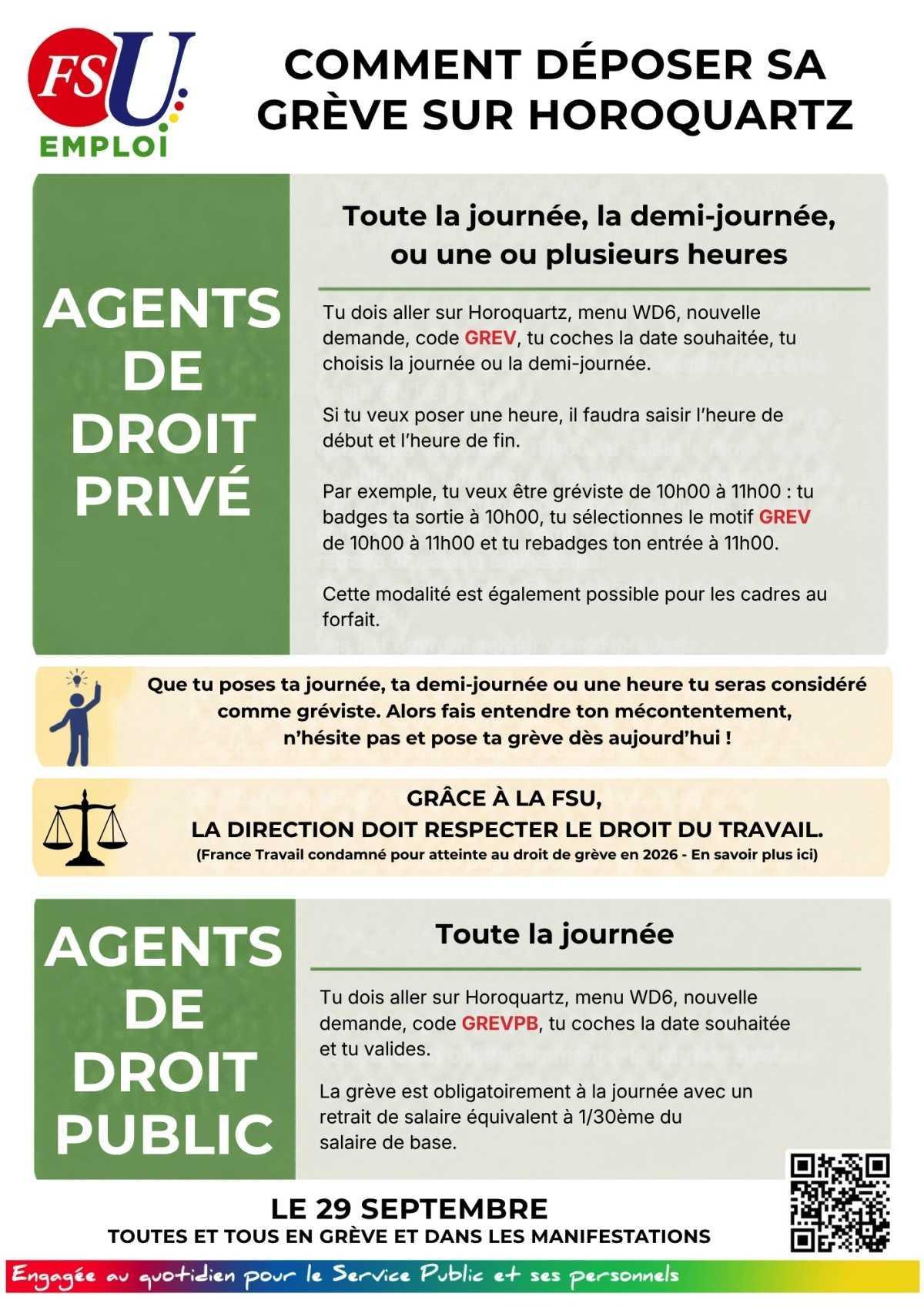 Comment déposer sa grève sur Horoquartz