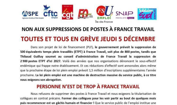 Toutes et tous en Grève jeudi 5 décembre