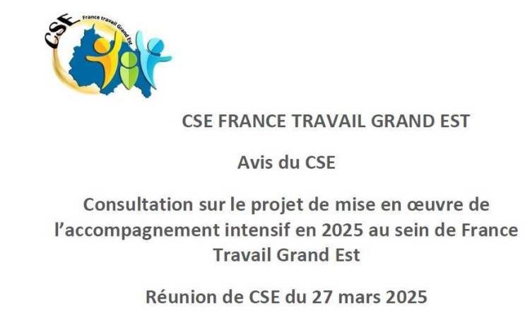 ACCOMPAGNEMENT INTENSIF - L'AVIS UNANIMEMENT CONTRE DU CSE !