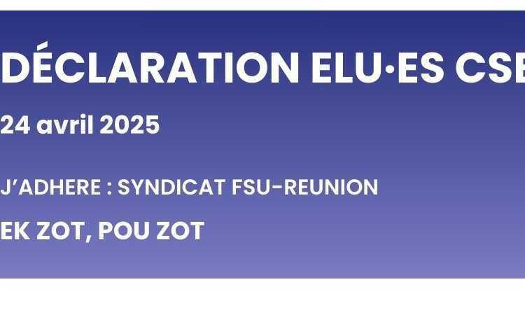 Déclaration de la FSU Emploi Réunion au CSE du 24 avril 2025