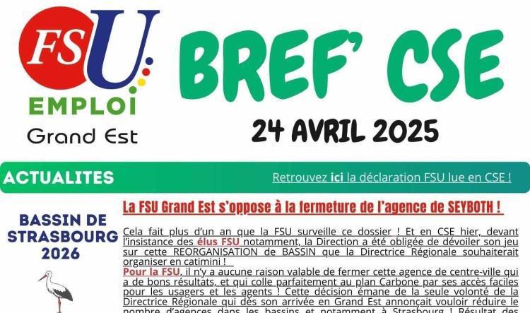 BREF'CSE 24 Avril 2025