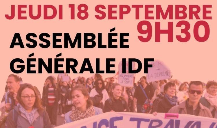 18 SEPTEMBRE - ASSEMBLÉE GÉNÉRALE 9H30 BOURSE DU TRAVAIL DE PARIS