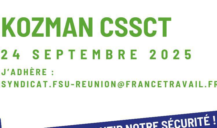 Kozman CSSCT du 24 septembre 2025 : agressions, l'employeur doit garantir notre sécurité ! C'est la loi !