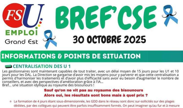 BREF'CSE 30 Octobre 2025