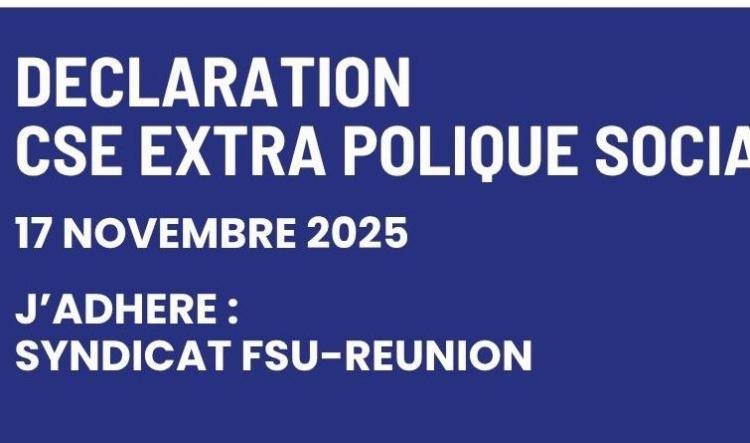 CSE extra sur la politique sociale du 17 novembre 2025
