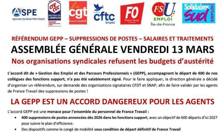 AUCUN POSTE N’EST DE TROP À FRANCE TRAVAIL, ASSEZ D’AUSTÉRITÉ !