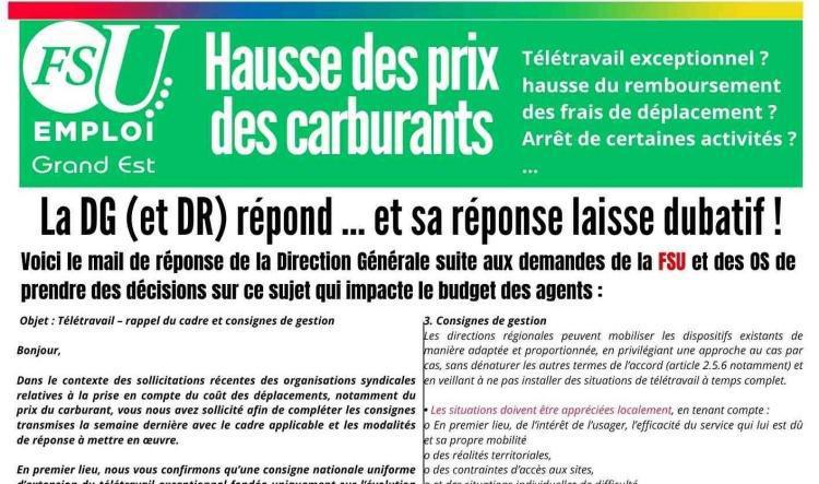 HAUSSE DES PRIX DES CARBURANTS 