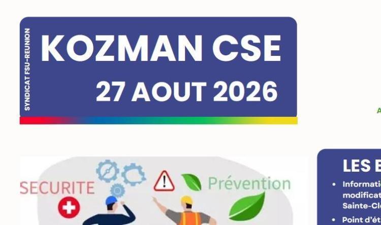 Kozman CSE du 27 août 2026