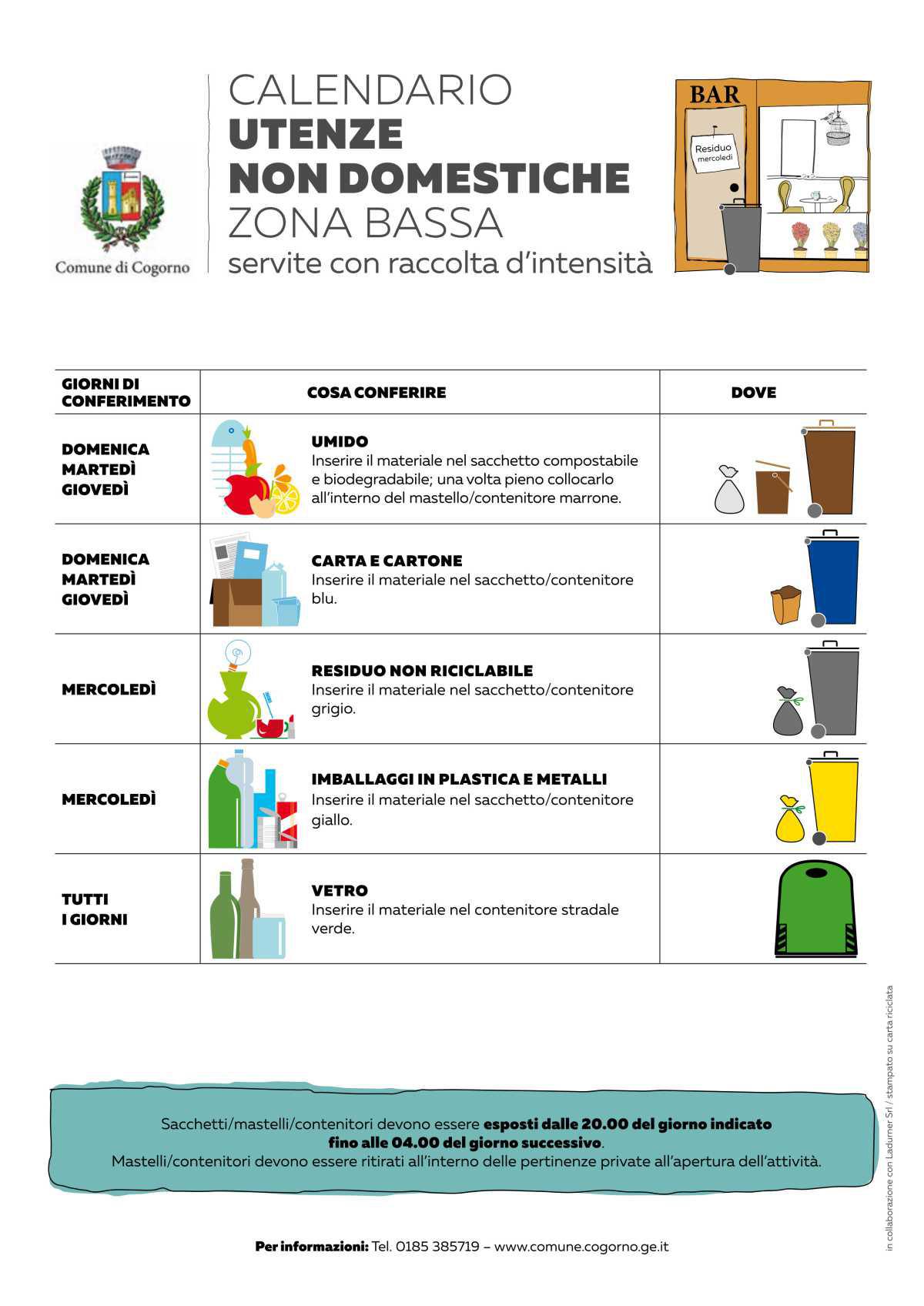 Calendario Utenze Non Domestiche Zona Bassa