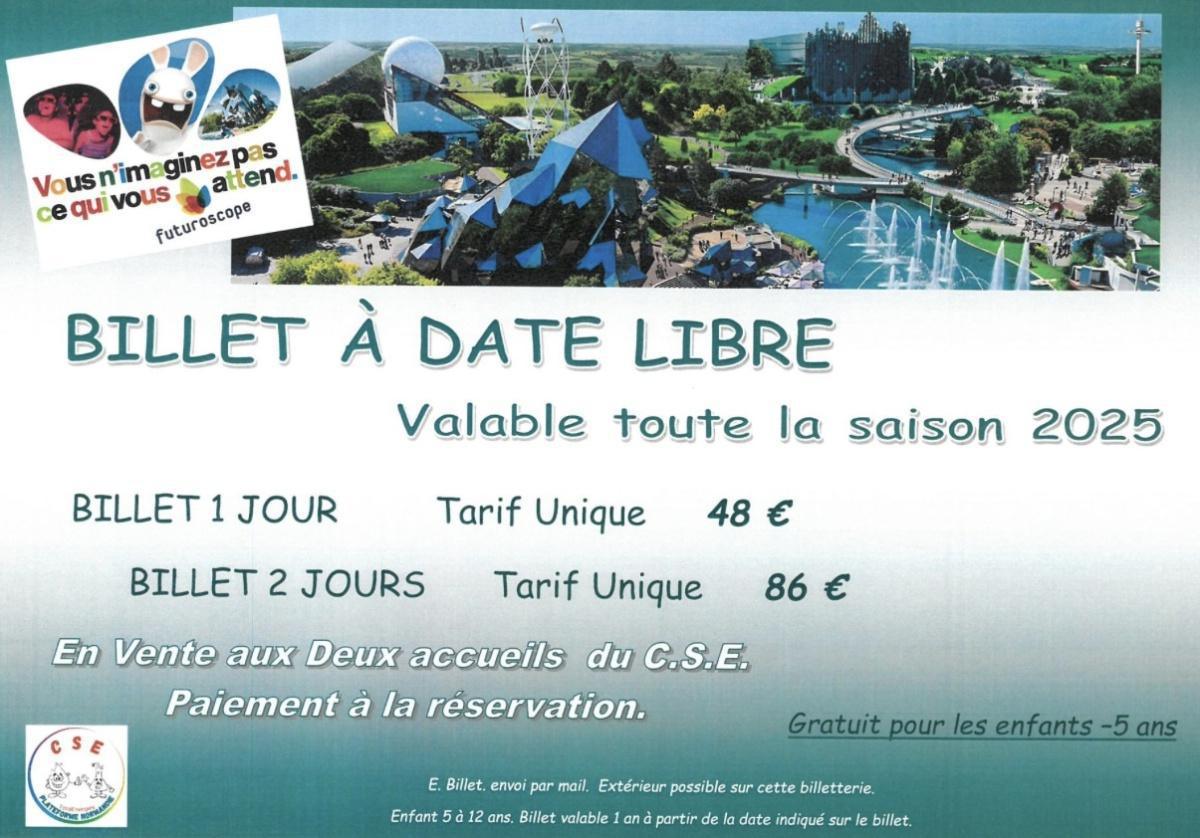 Tarifs billetterie CSE 