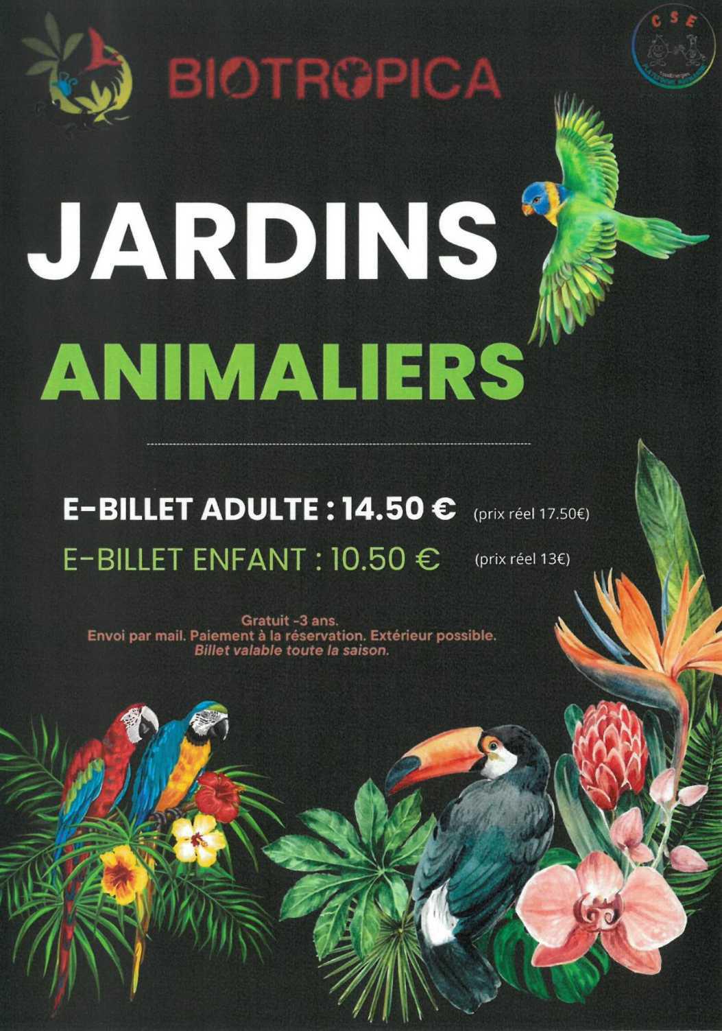 Tarifs billetterie CSE 