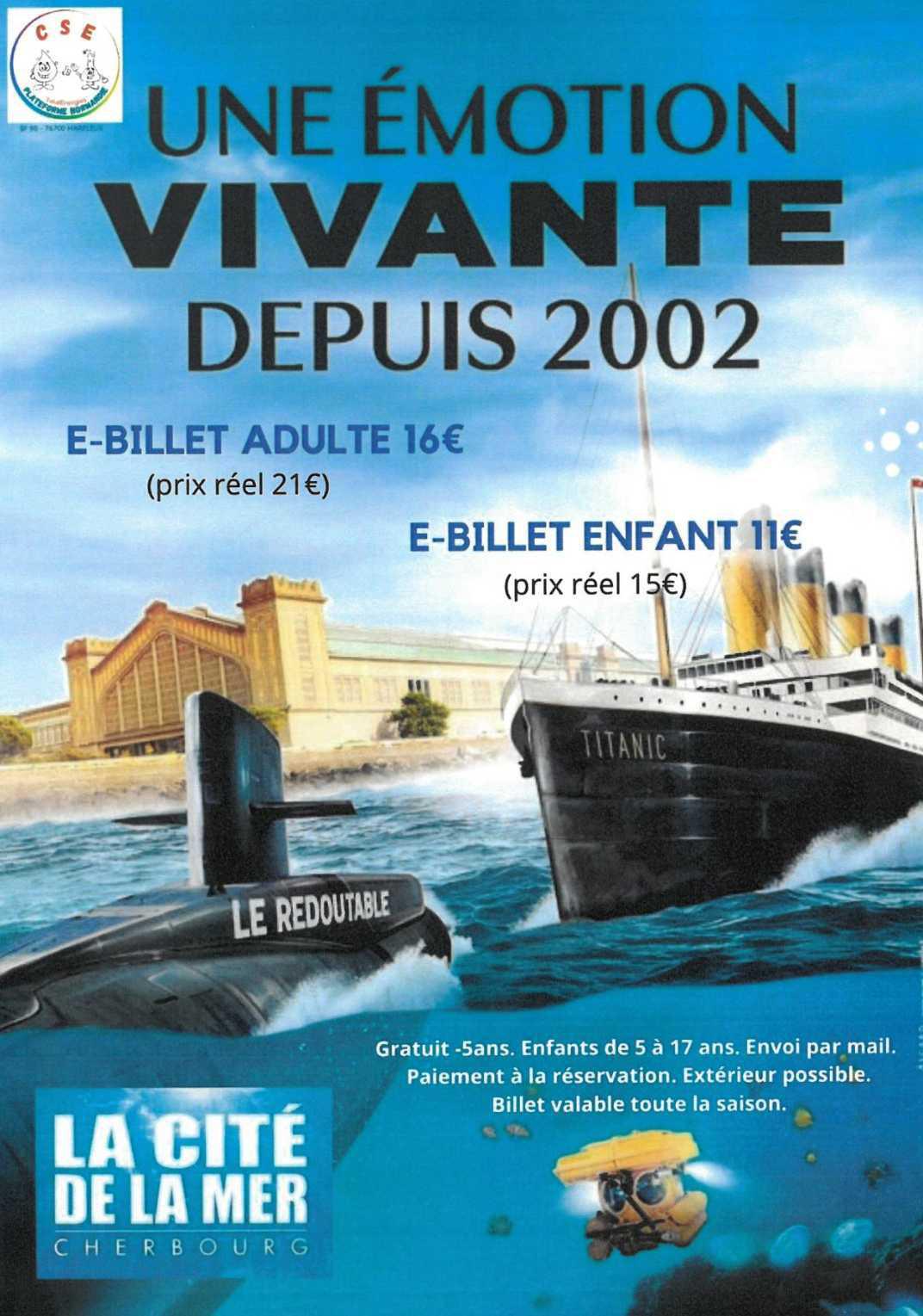 Tarifs billetterie CSE 