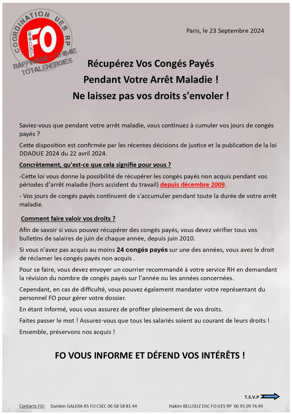 Récupérez Vos Congés Payés Pendant Votre Arrêt Maladie ! Ne laissez pas vos droits s'envoler ! Récupérez Vos Congés Payés Pendant Votre Arrêt Maladie ! Ne laissez pas vos droits s'envoler !