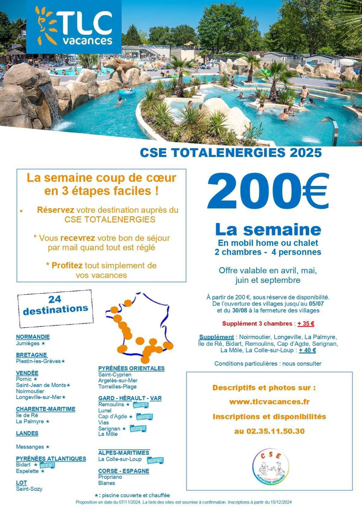 Les propositions pour vos vacances Printemps Été Automne 2025