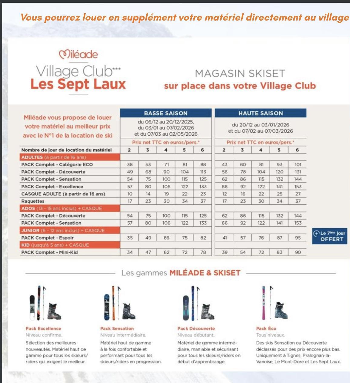 Séjour Ski Sept Laux février 2026