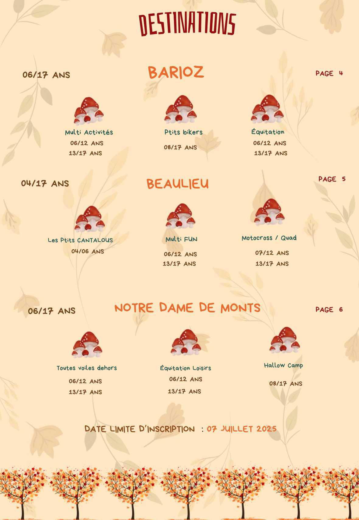Colonies, inscriptions aux séjours enfants ! 🍁