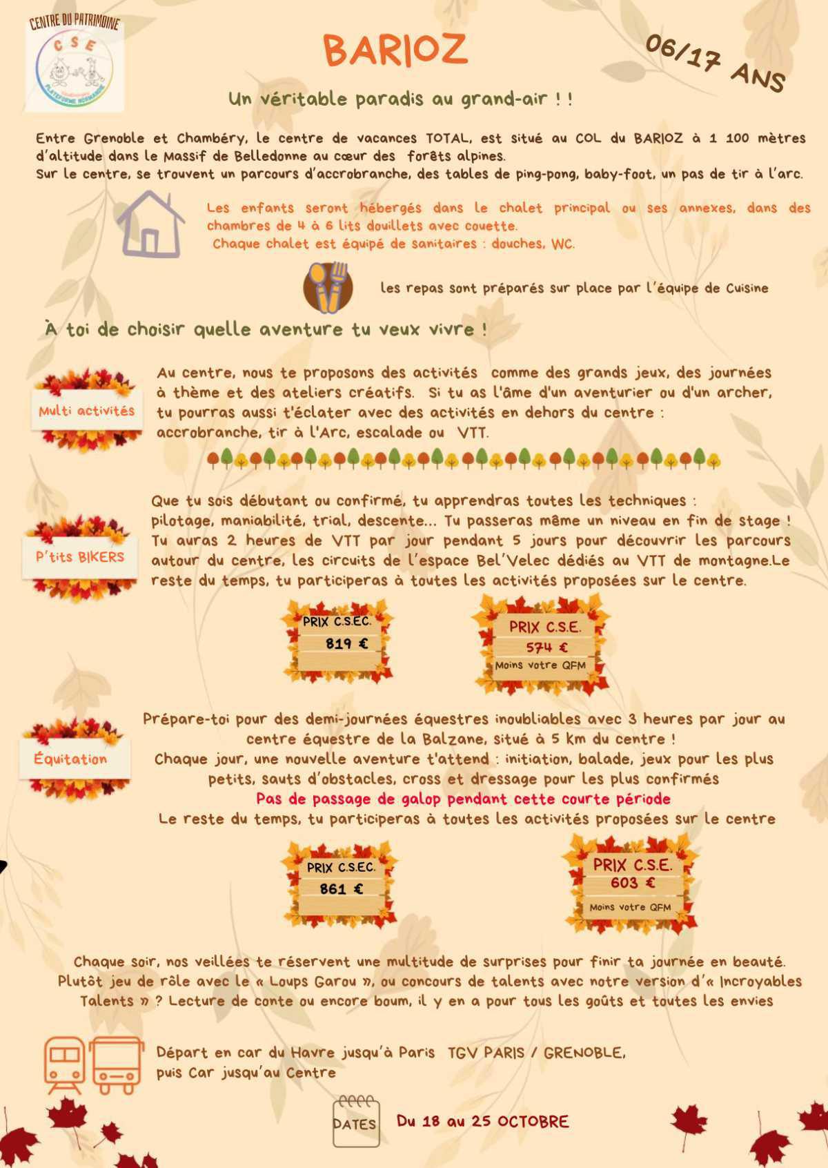 Colonies, inscriptions aux séjours enfants ! 🍁