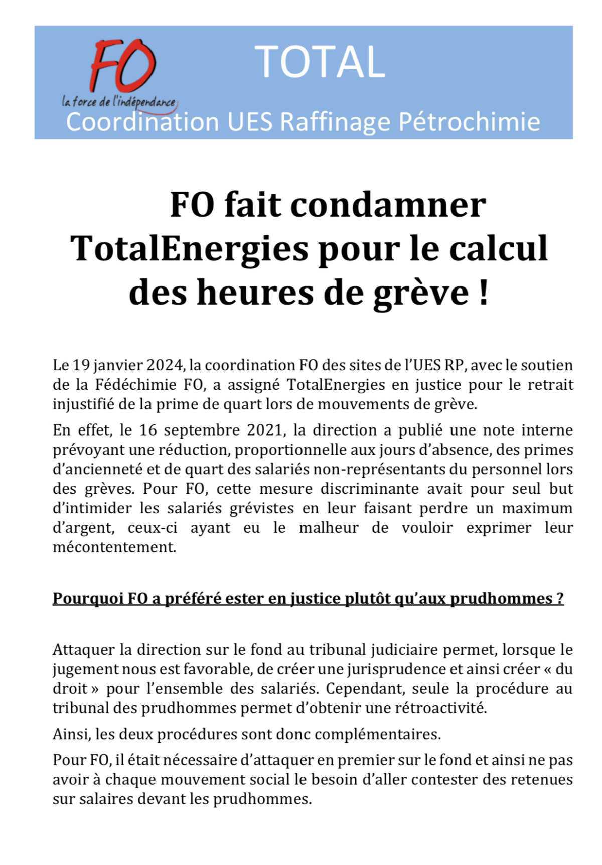FO fait plier TotalEnergies !