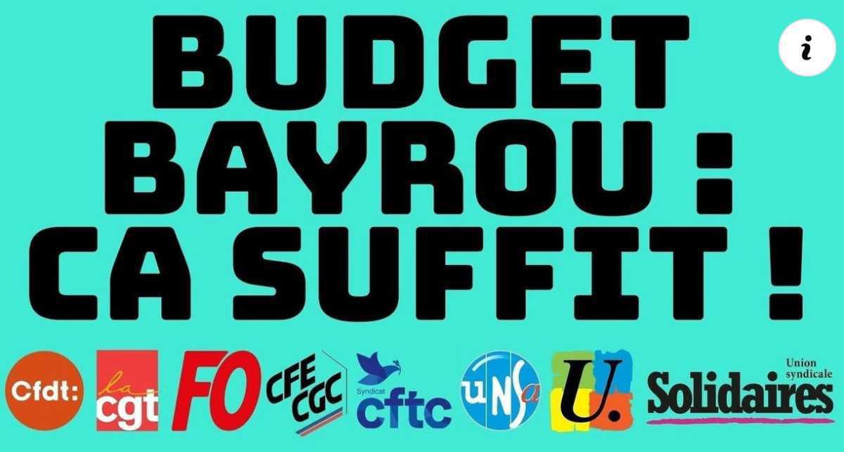 Pétition intersyndicale Budget Bayrou Pétition intersyndicale Budget Bayrou