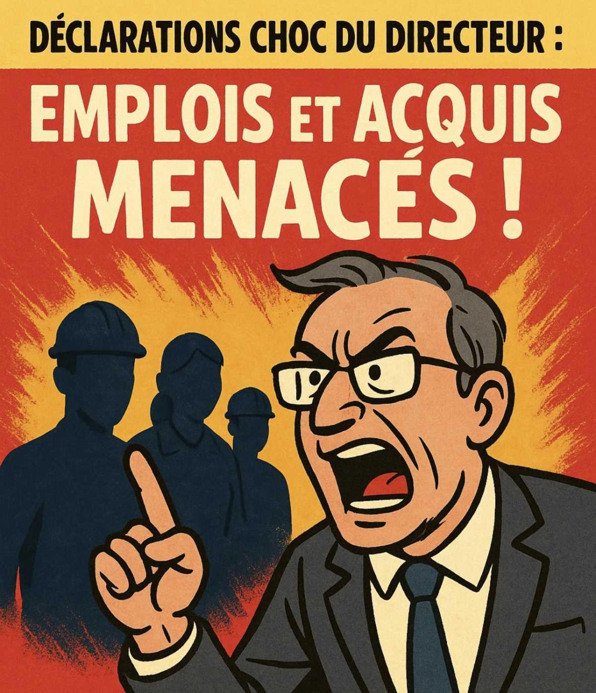 DÉCLARATIONS CHOC DU DIRECTEUR : EMPLOIS ET ACQUIS MENACÉS ! DÉCLARATIONS CHOC DU DIRECTEUR : EMPLOIS ET ACQUIS MENACÉS !