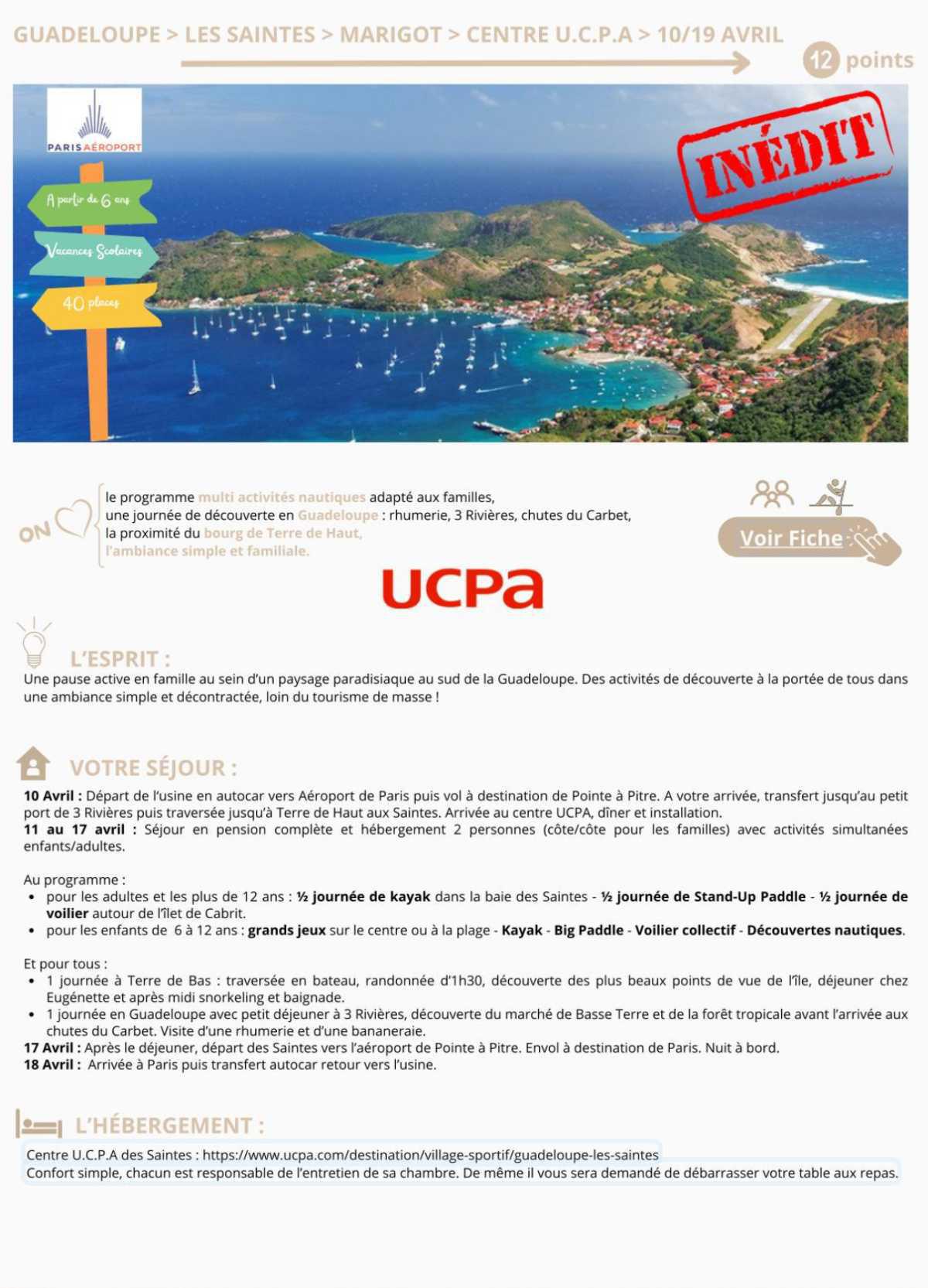 Guadeloupe « Les Saintes »10/19 avril 2026