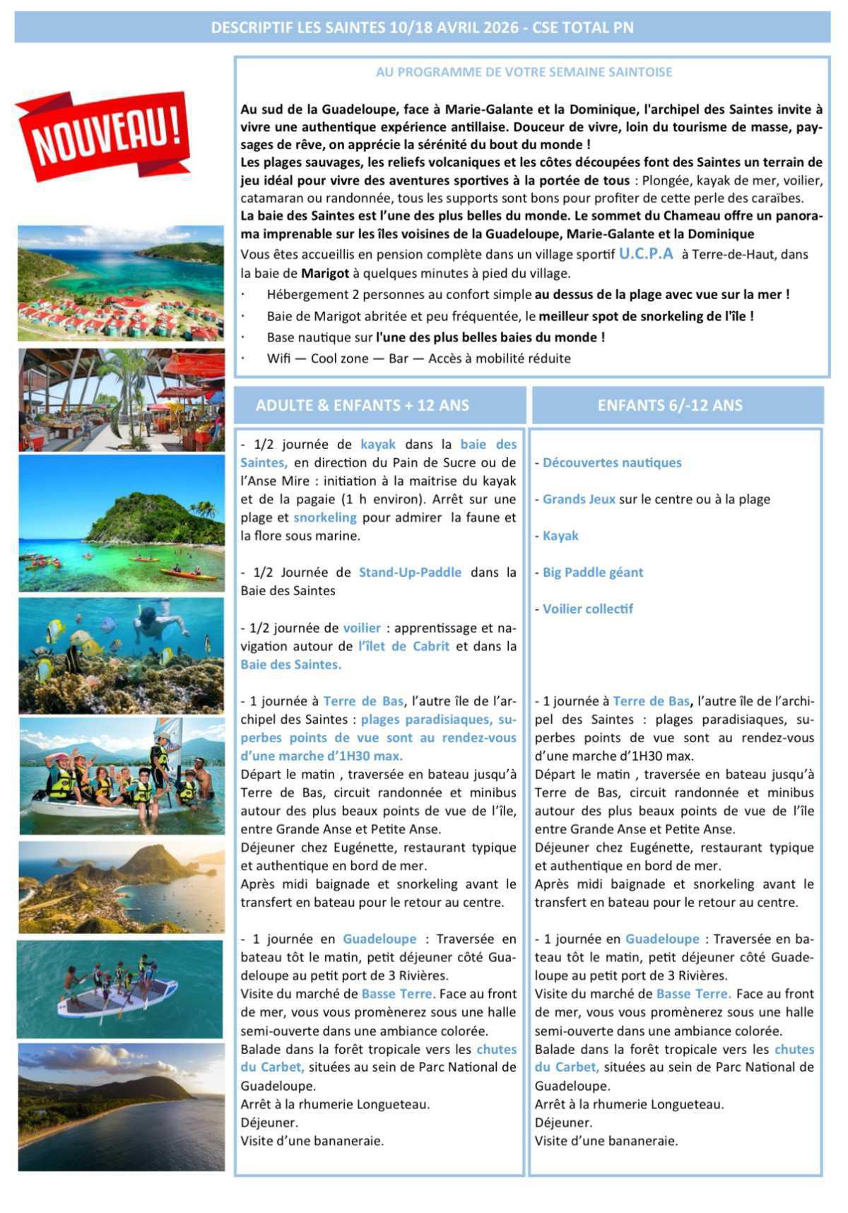 Guadeloupe « Les Saintes »10/19 avril 2026
