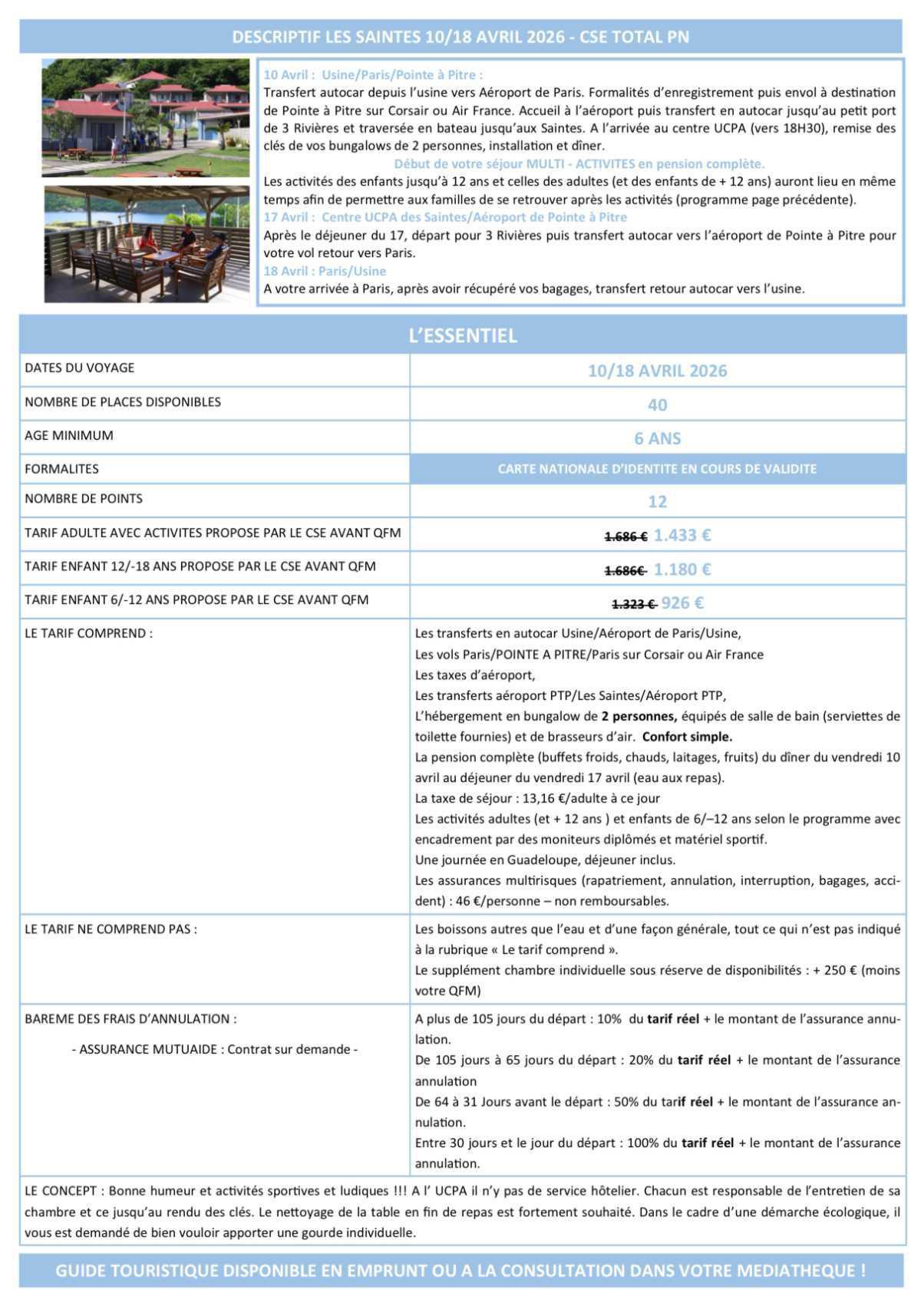 Guadeloupe « Les Saintes »10/19 avril 2026