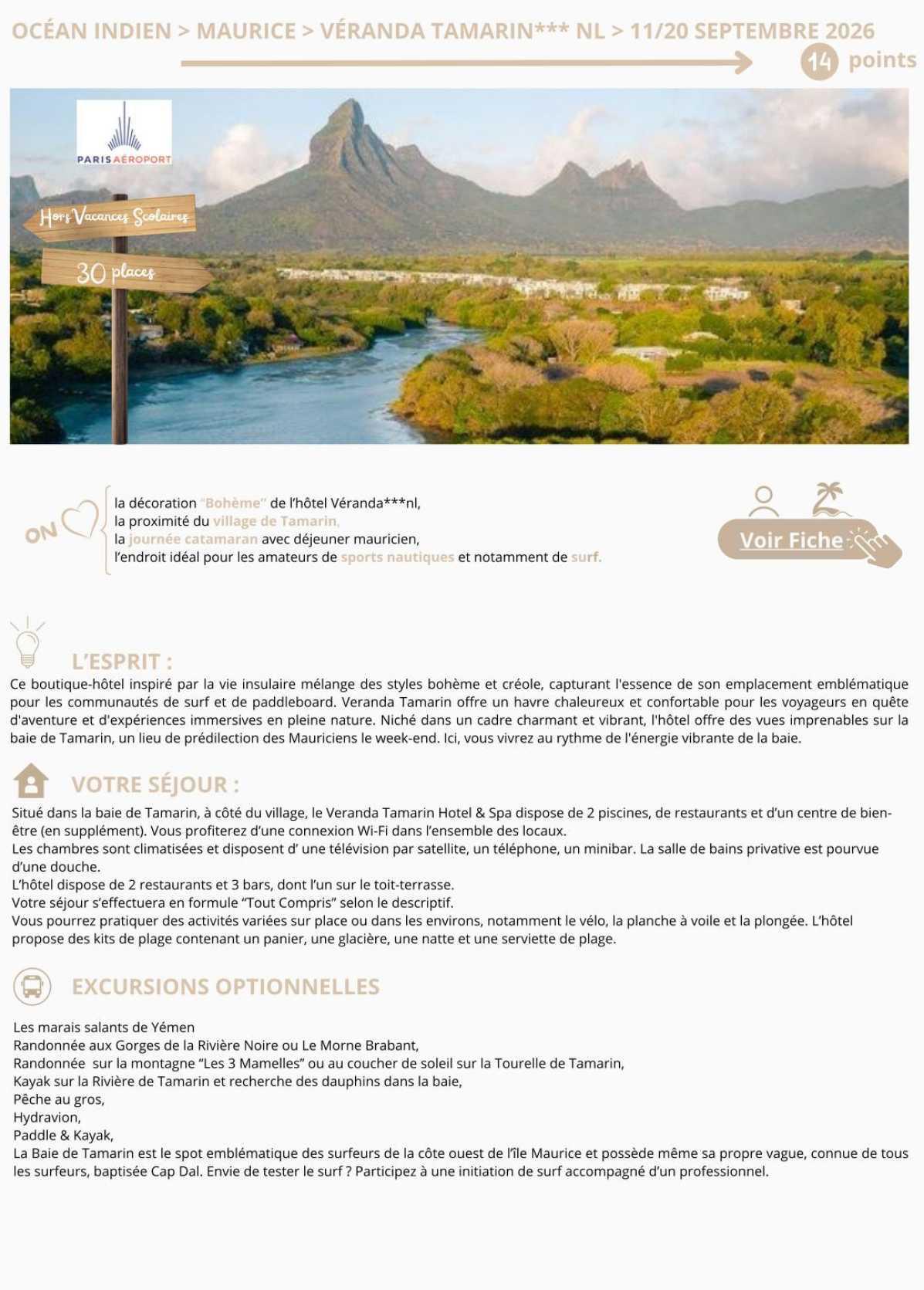 Île MAURICE 🇲🇺 11/20 SEPTEMBRE 2026