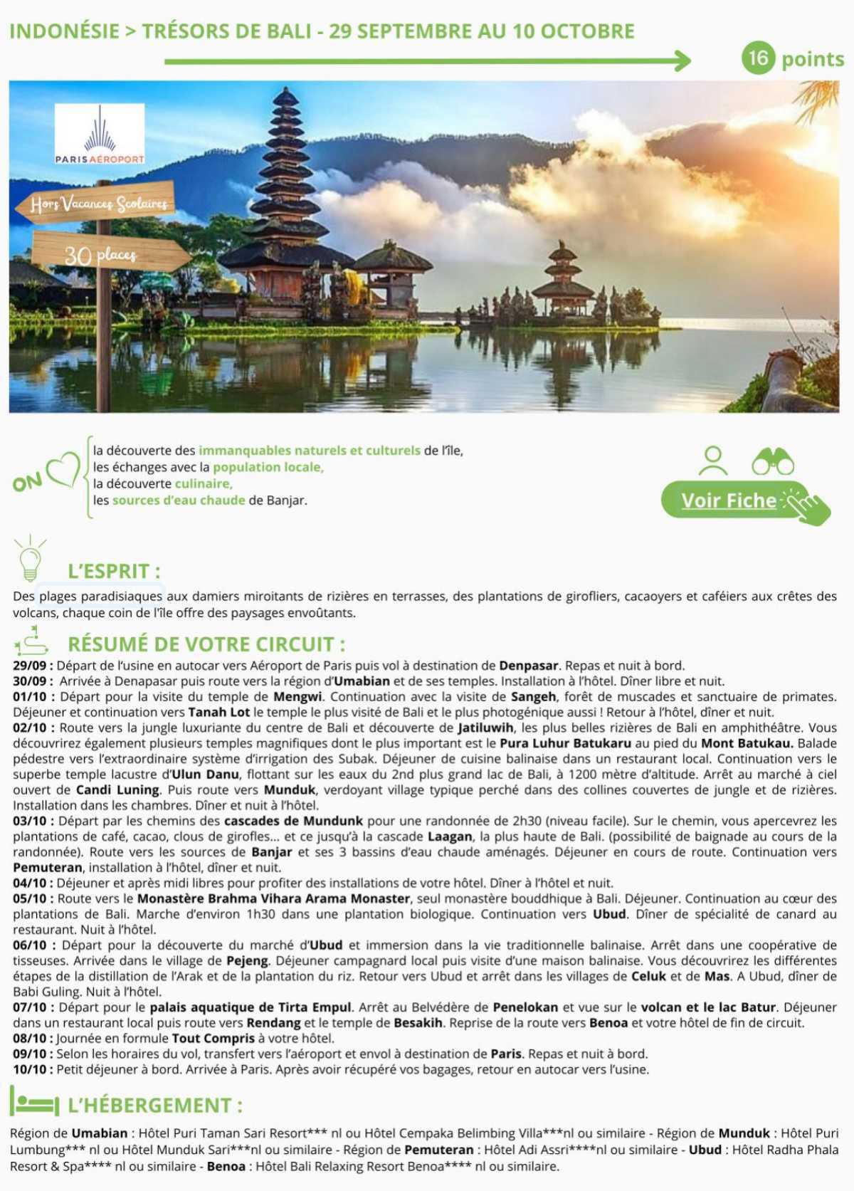 Bali du 29 septembre 10 octobre 2026