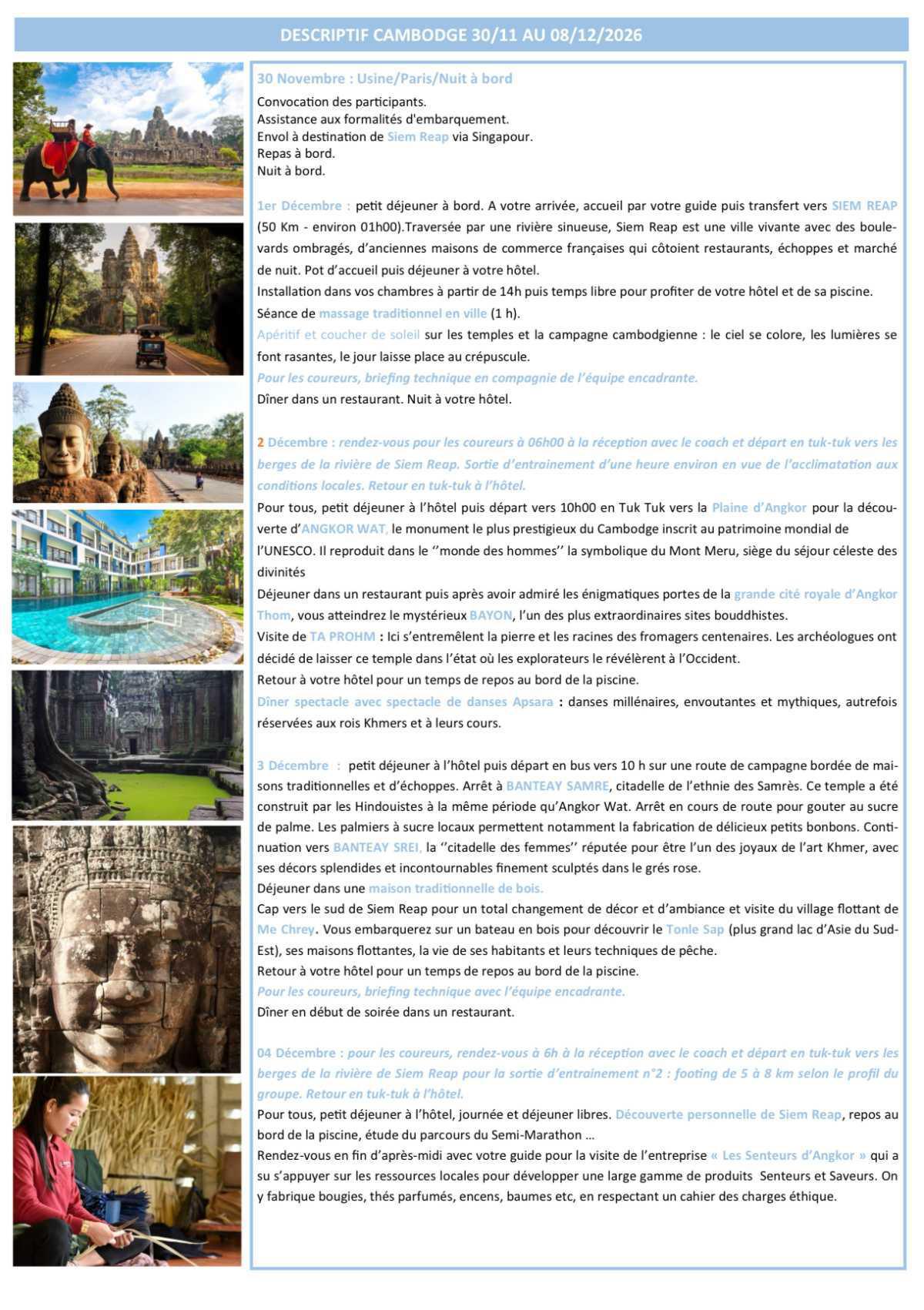 Cambodge 30 novembre au 8 décembre 2026