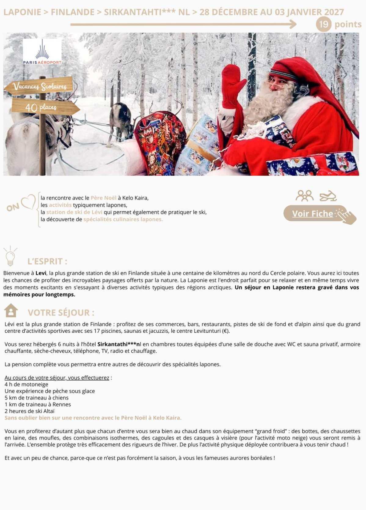 Laponie ☃️28 décembre au 03 janvier 2027