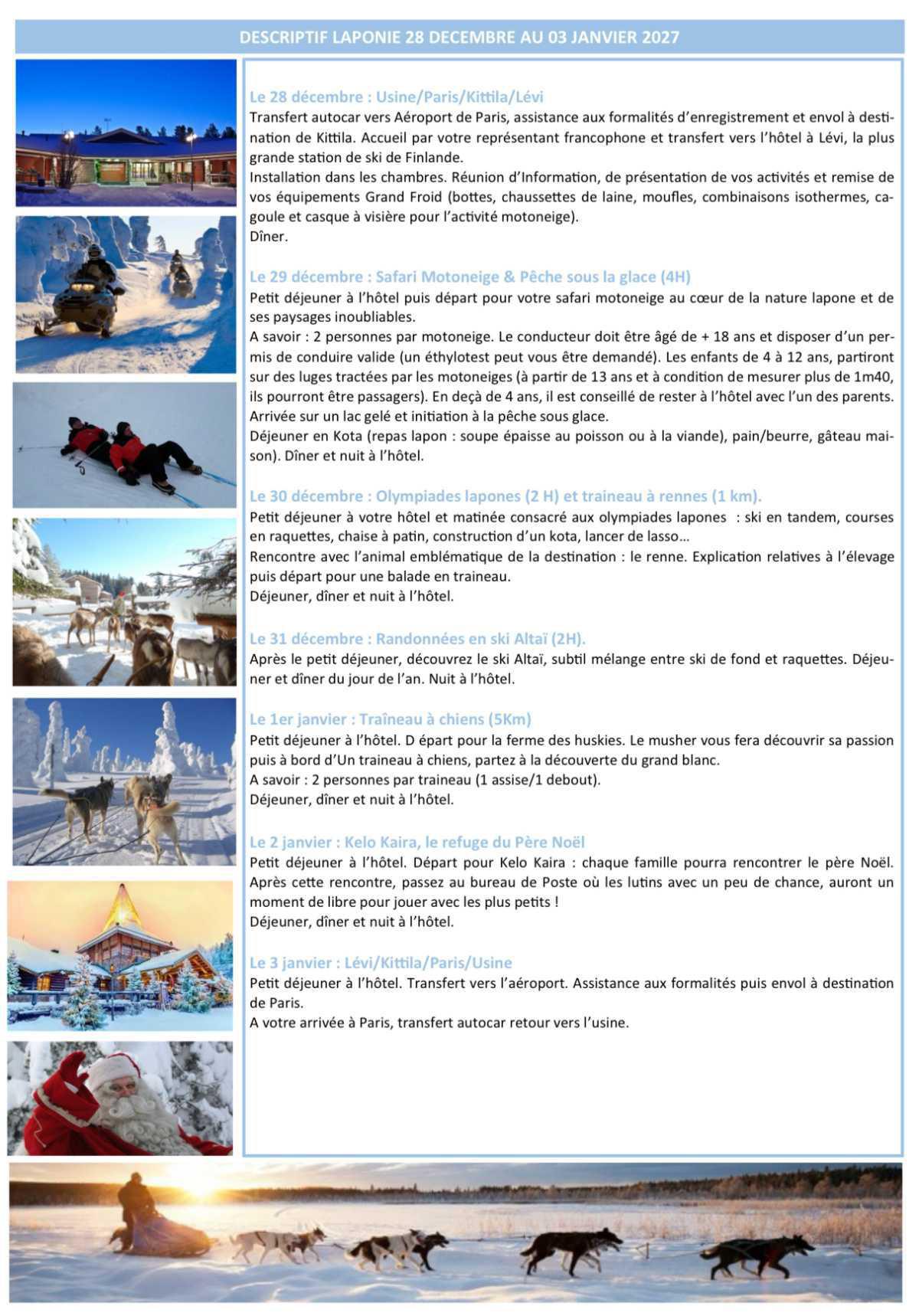 Laponie ☃️28 décembre au 03 janvier 2027