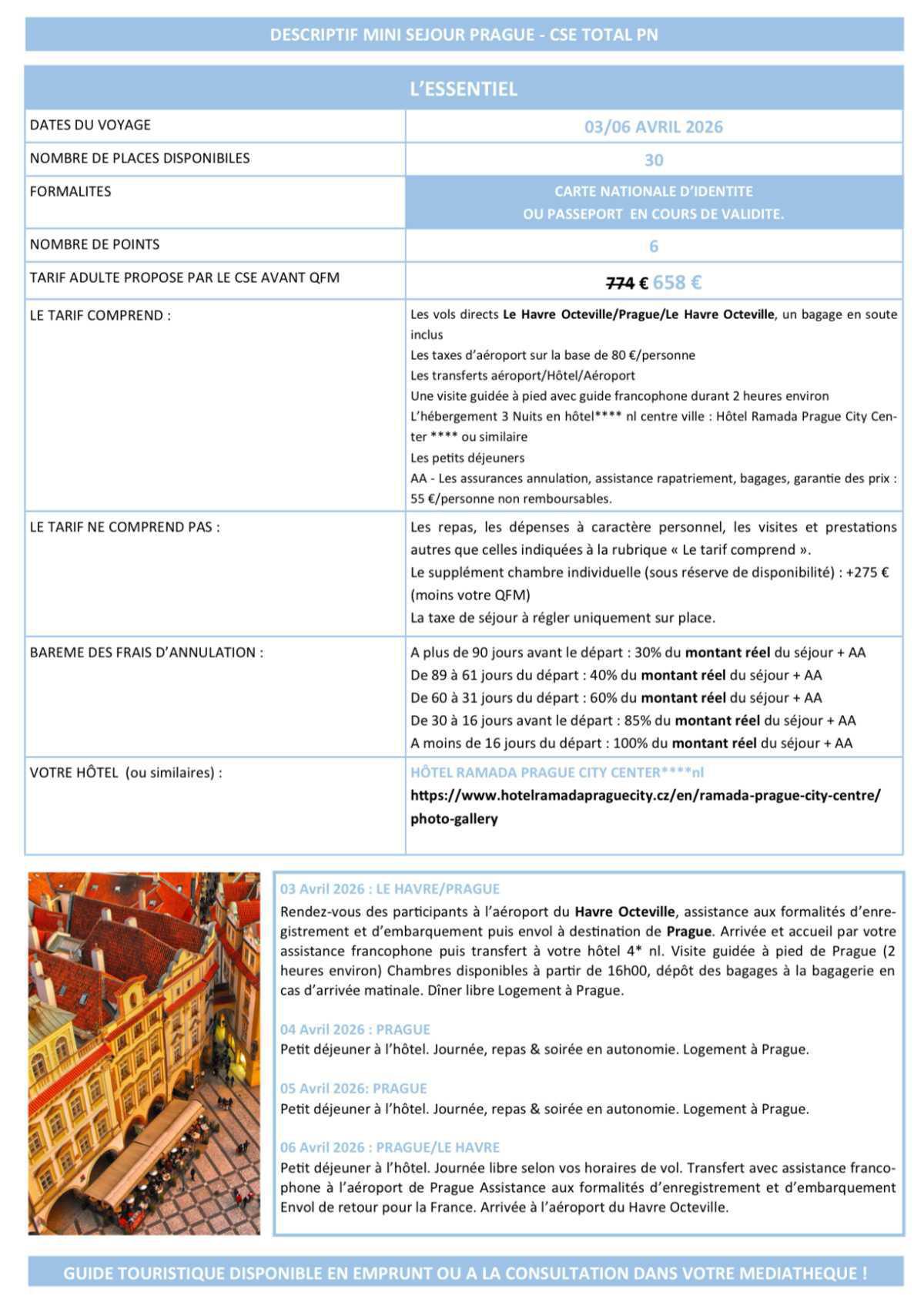 PRAGUE > WEEK-END 4 J/3 N 03/06 AVRIL 2026