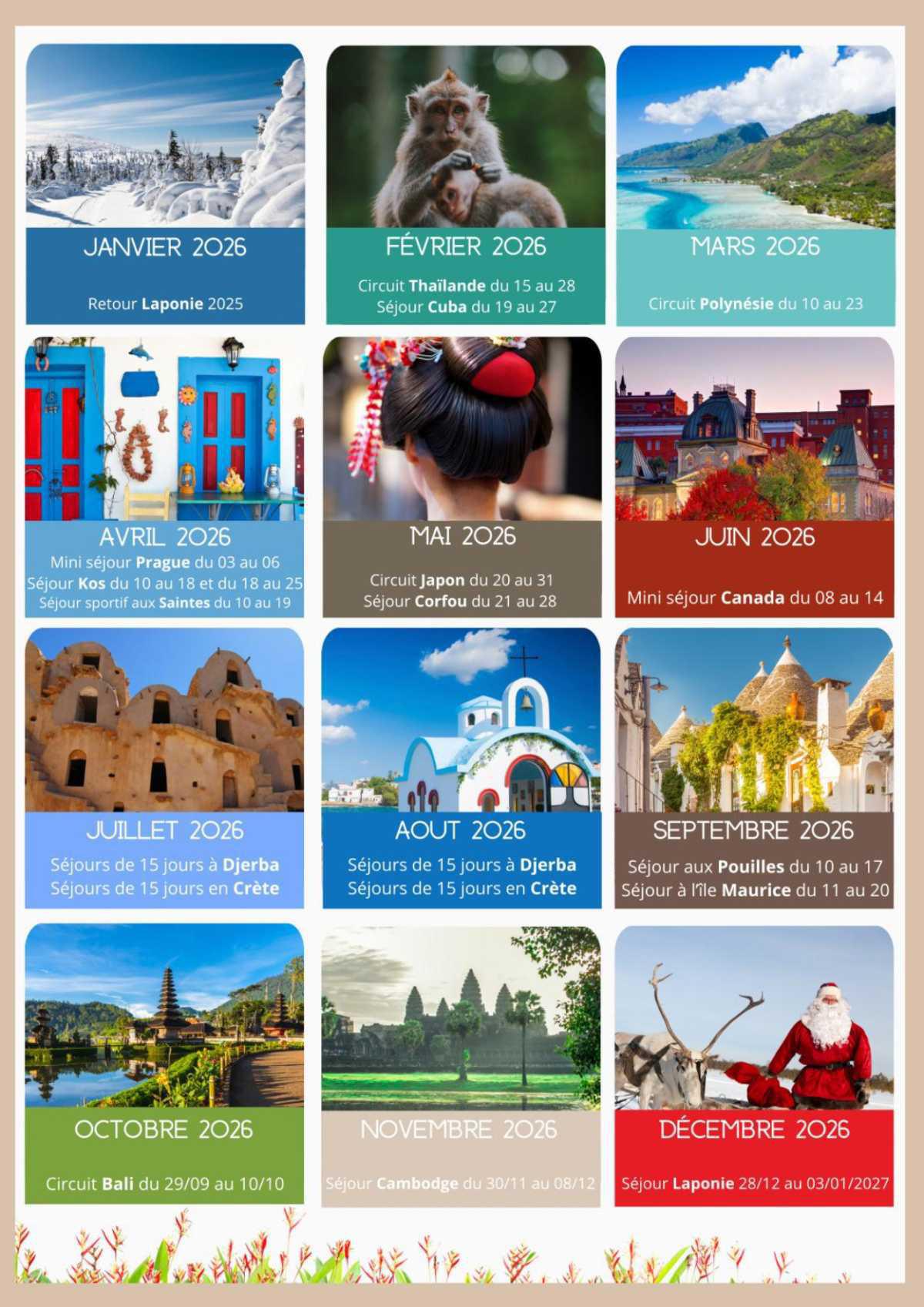 Voyage et week-end 2025/2026 Voyage et week-end 2025/2026