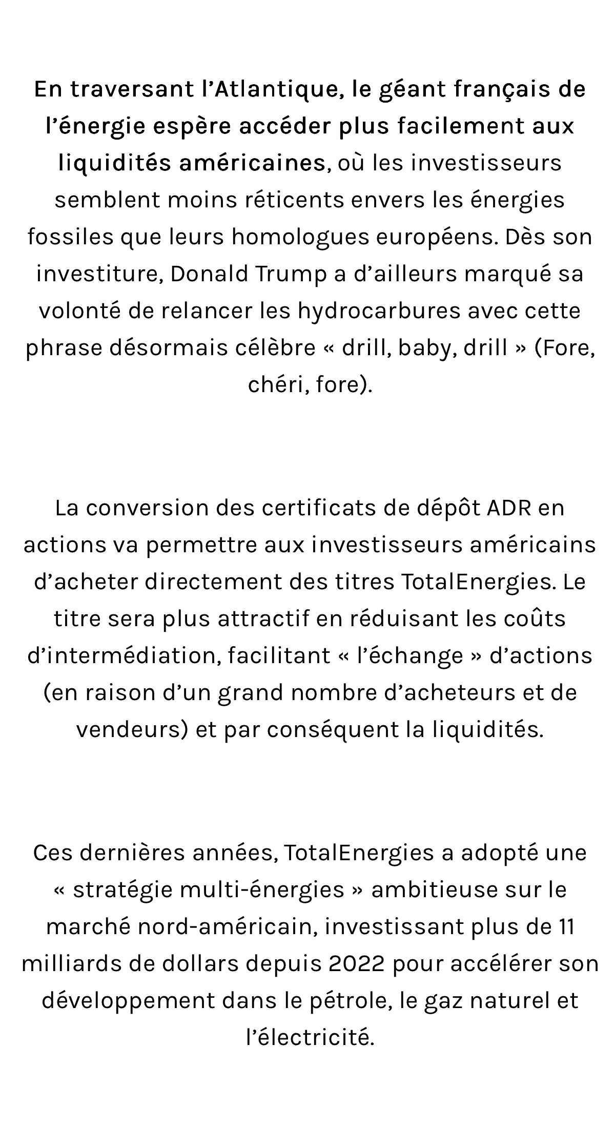 TotalEnergies cote désormais à New York