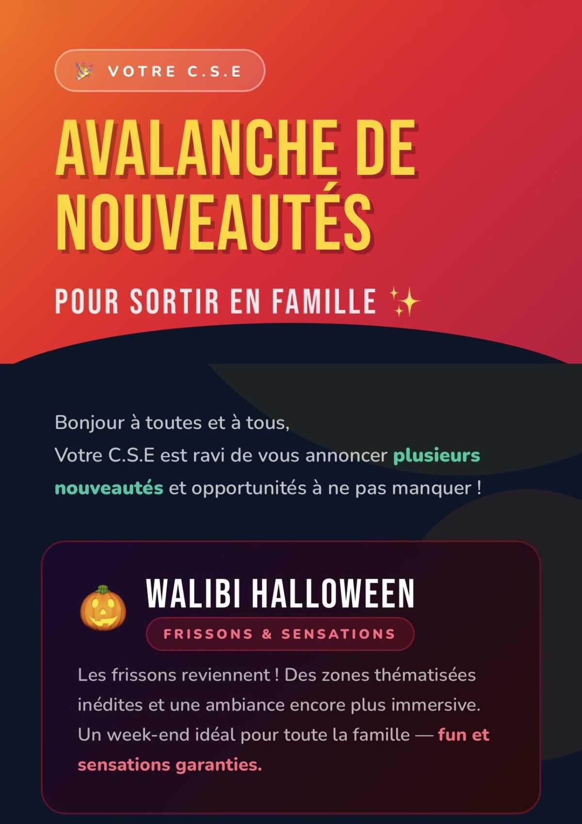 AVALANCHE DE NOUVEAUTÉS POUR SORTIR EN FAMILLE