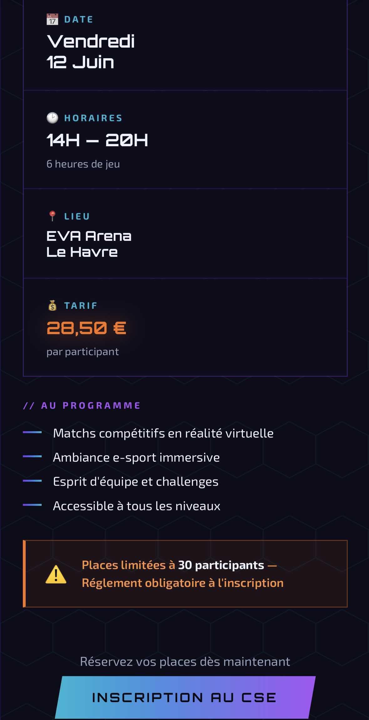 Tournoi EVA VR