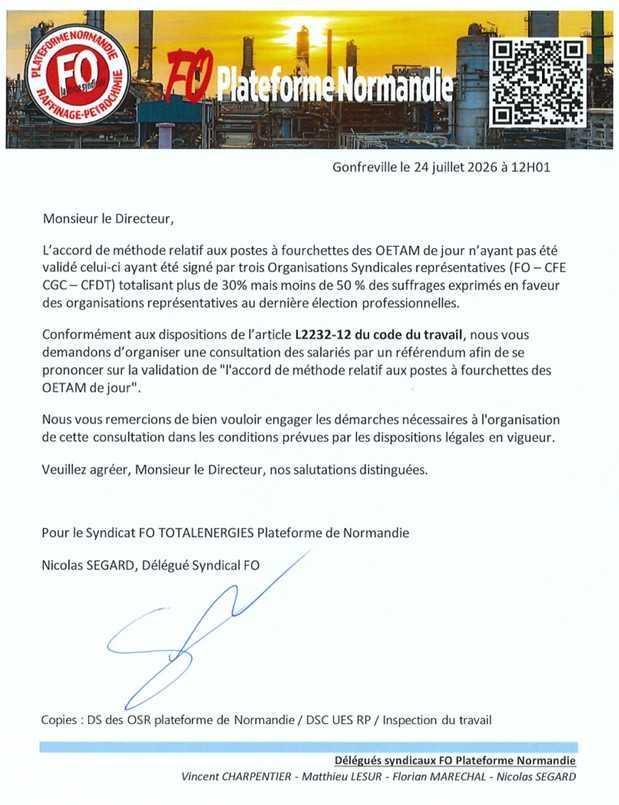 GEPP, référendum demandé par FO,