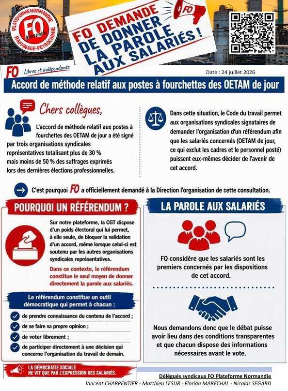 GEPP, référendum demandé par FO,