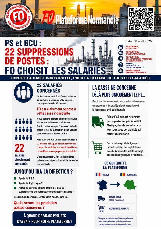 PS et BCU : FO accompagne les Salariés