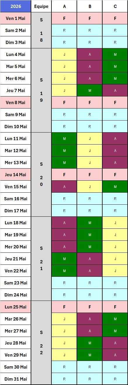 Calendrier 2025/2026, 2x8 Tech Labo