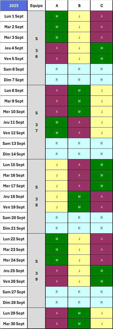 Calendrier 2025/2026, 2x8 Tech Labo