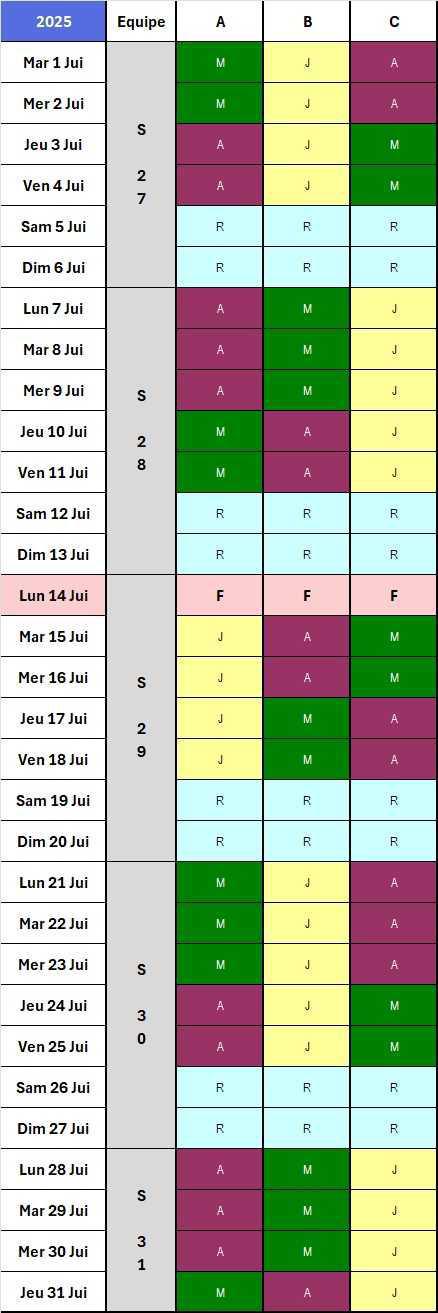 Calendrier 2025/2026, 2x8 Tech Labo