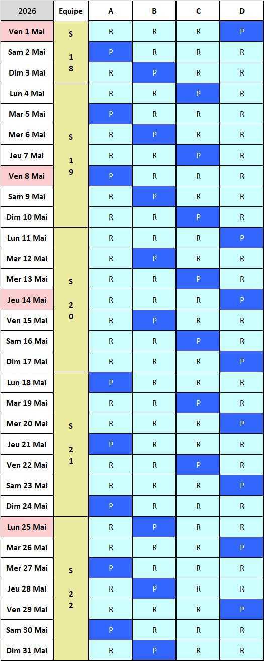 Calendrier 2025/2026, 24x48 Service Sécurité