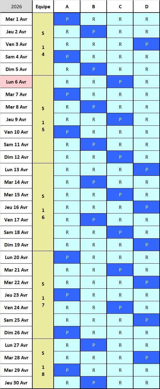 Calendrier 2025/2026, 24x48 Service Sécurité