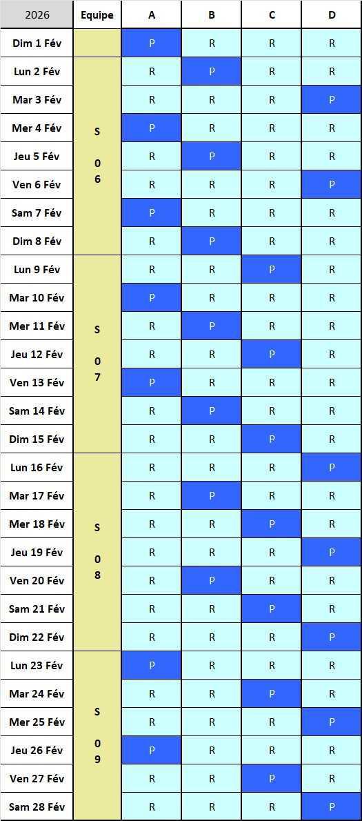 Calendrier 2025/2026, 24x48 Service Sécurité