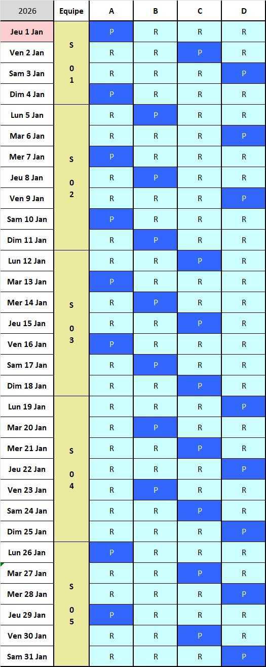 Calendrier 2025/2026, 24x48 Service Sécurité