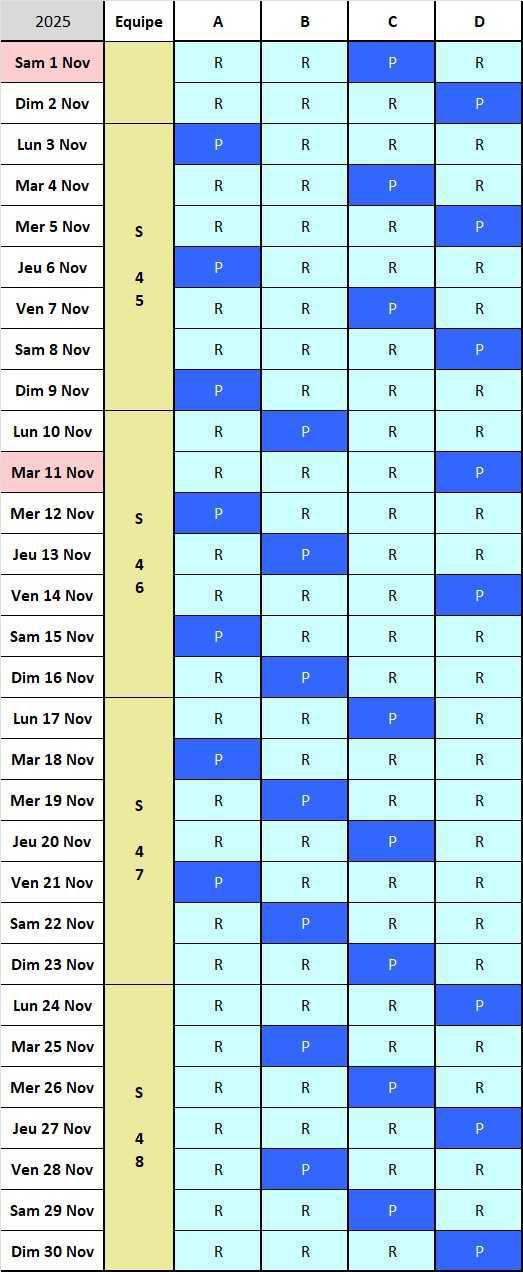 Calendrier 2025/2026, 24x48 Service Sécurité
